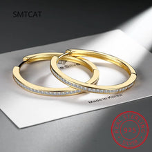 Load image into Gallery viewer, Princess Cut Moissanite Diamond Hoop Earring