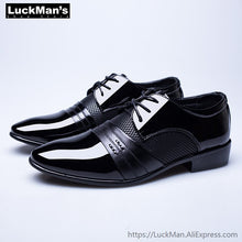 Load image into Gallery viewer, Men&#39;s Leather Lace-up Flats Shoes
