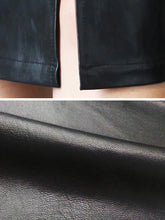 Load image into Gallery viewer, Black Slim Fit Leather Skirt
