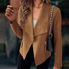 Load image into Gallery viewer, Women&#39;s Solid Suede Suit Jacket
