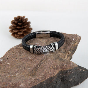 Norse Rune Hrungnir's Heart Genuine Leather Bracelet