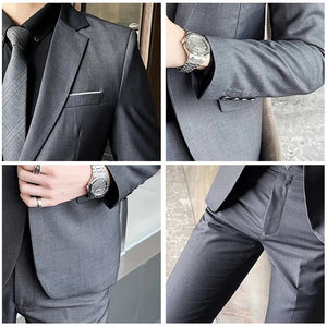 Solid Color Men's Casual Suit