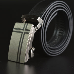 Black Genuine Leather Strap Belts For Men