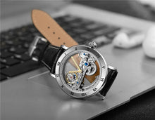 Load image into Gallery viewer, Forsining 208S Men&#39;s Leather Waterproof Watch
