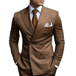 Formal Men 2 Piece Brown Suit