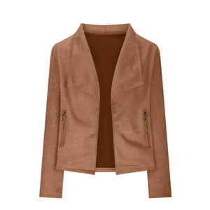 Women's Solid Suede Suit Jacket